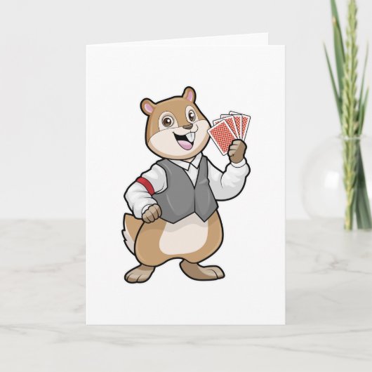 Chipmunk im Poker mit Poker-Karten Karte (Vorderseite)