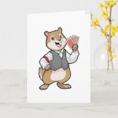 Chipmunk im Poker mit Poker-Karten Karte (Gelbe Blume)