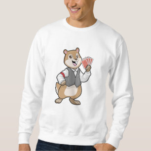 Chipmunk im Poker mit Poker-Karten Sweatshirt