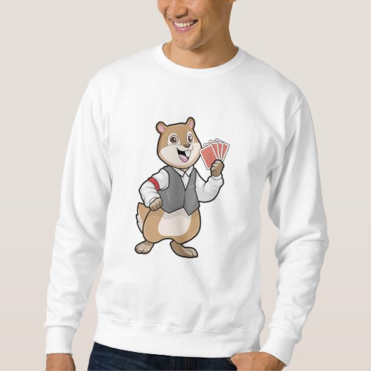 Chipmunk im Poker mit Poker-Karten Sweatshirt (Vorderseite)