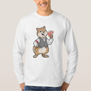 Chipmunk im Poker mit Poker-Karten T-Shirt