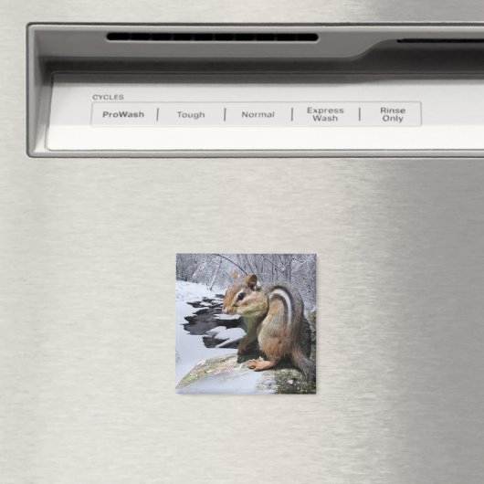 Chipmunk im Schnee Magnet (In Situ (Geschirrspüler))