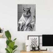 Chipmunk in Bathrobe Print, Funny Bathroom Wall Poster (Heimbüro)