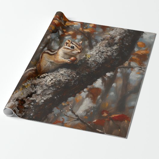 Chipmunk in einer Baumdekoupage Geschenkpapier (Ungerollt)