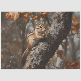 Chipmunk in einer Baumdekoupage Seidenpapier