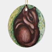 Chipmunk in Spring Keramik Ornament (Links)