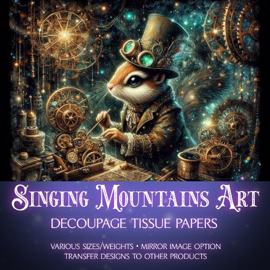 Chipmunk Inventor Steampunk Laboratory Decoupage Seidenpapier