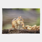 Chipmunk isst Erdnuss Geschirrtuch (Horizontal)