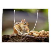 Chipmunk isst Erdnuss Große Geschenktüte (Vorderseite)