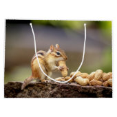 Chipmunk isst Erdnuss Große Geschenktüte (Rückseite)