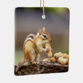 Chipmunk isst Erdnuss Keramikornament (Rechts)