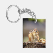 Chipmunk isst Erdnuss Schlüsselanhänger (Vorderseite links)