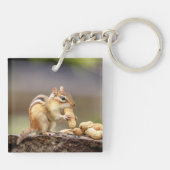 Chipmunk isst Erdnuss Schlüsselanhänger (Rückseite)