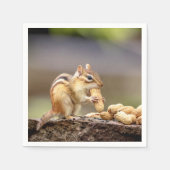 Chipmunk isst Erdnuss Serviette (Vorderseite)