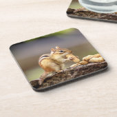Chipmunk isst Erdnuss Untersetzer (Linke Seite)