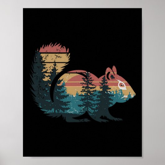 Chipmunk Jagd Wandern Outdoor Camping Wald Männer Poster (Vorne)