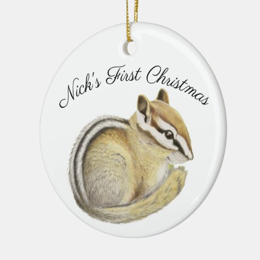Chipmunk Keramik Ornament (Links)