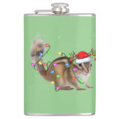 Chipmunk Lover Xmas Lighting Santa Chipmunk Xmas Flachmann (Vorderseite)