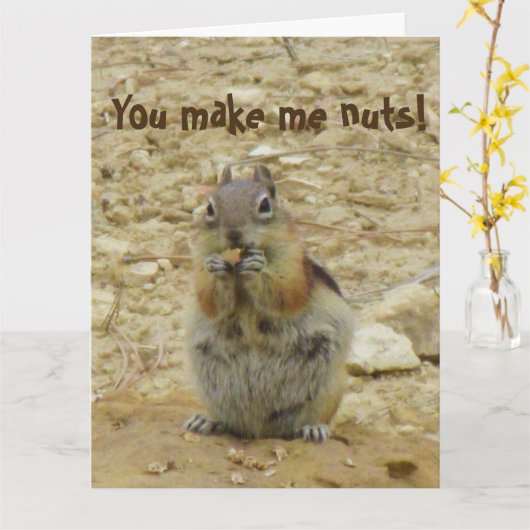 Chipmunk-lustige Karte (Gelbe Blume)