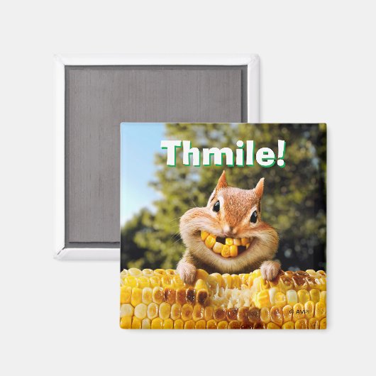 Chipmunk-Mais Magnet (Vorderseite/Rückseite)