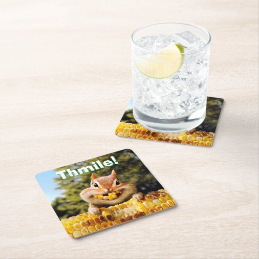 Chipmunk-Mais Rechteckiger Pappuntersetzer (Vor Ort)