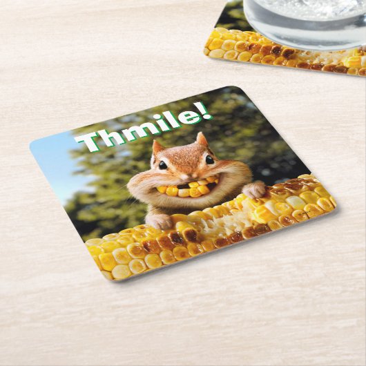 Chipmunk-Mais Rechteckiger Pappuntersetzer (angewinkelt)