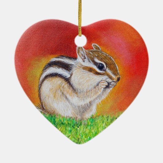 Chipmunk-Malerei Keramik Ornament (Hinten)