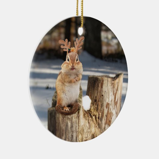 Chipmunk mit den Geweihen! Keramik Ornament (Rechts)