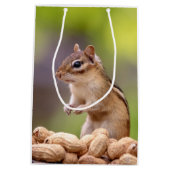 Chipmunk mit Erdnüssen Mittlere Geschenktüte (Rückseite)