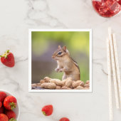 Chipmunk mit Erdnüssen Serviette (Beispiel)