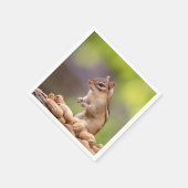 Chipmunk mit Erdnüssen Serviette (Ecke)