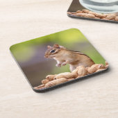 Chipmunk mit Erdnüssen Untersetzer (Linke Seite)