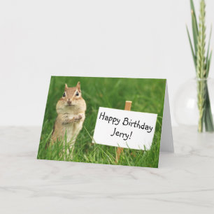 Chipmunk mit Happy Birthday Sign Card Karte