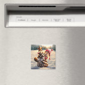 Chipmunk mit Kiefernklotz Magnet (In Situ (Geschirrspüler))