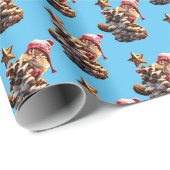 Chipmunk mit Kiefernkronenbaum Geschenkpapier (Rolleneckpunkt)