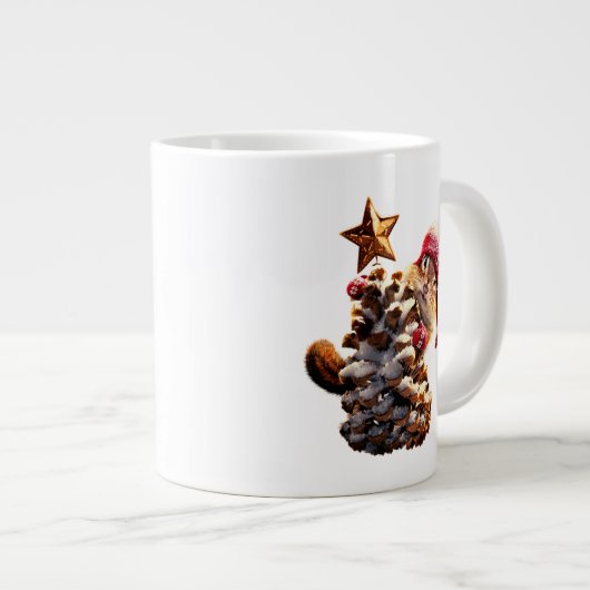 Chipmunk mit Kiefernkronenbaum Jumbo-Tasse (Vorderseite Rechts)