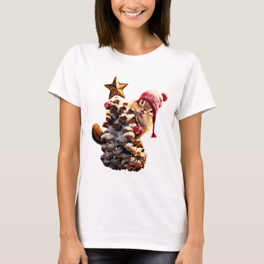 Chipmunk mit Kiefernkronenbaum T-Shirt (Vorderseite)