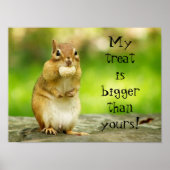 Chipmunk mit Leckerei Poster (Vorne)