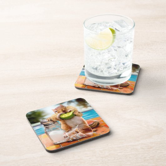 Chipmunk mit Limon Getränkeuntersetzer (Rechte Seite)