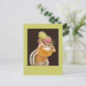 Chipmunk mit Präriehut auf der Postkarte (Stehend Vorderseite)