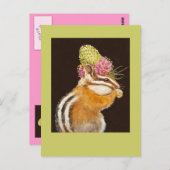 Chipmunk mit Präriehut auf der Postkarte (Vorne/Hinten)