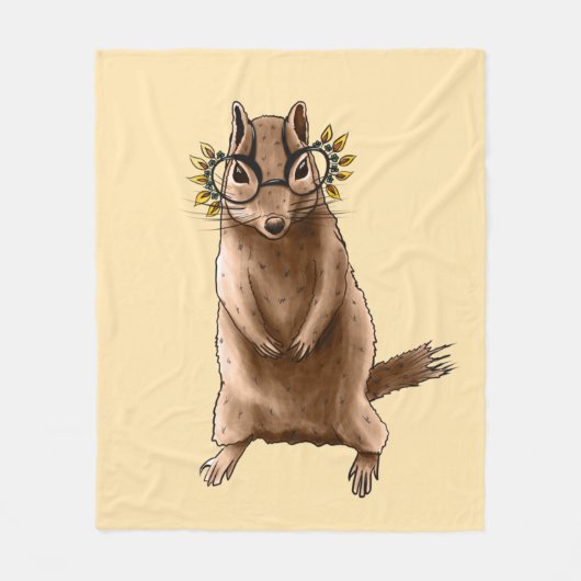 Chipmunk Niedlich Rodent Animal Hippie Fleecedecke (Vorderseite)
