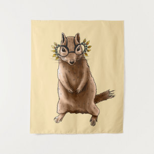 Chipmunk Niedlich Rodent Animal Hippie Wandteppich