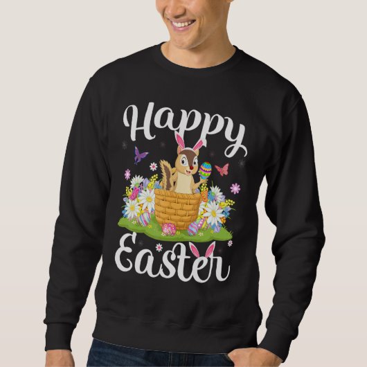 Chipmunk Ostereier Jagd Floral Chipmunk Oster Sweatshirt (Vorderseite)