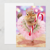 Chipmunk-Pflaumen-Fee Einladung (Vorne/Hinten)