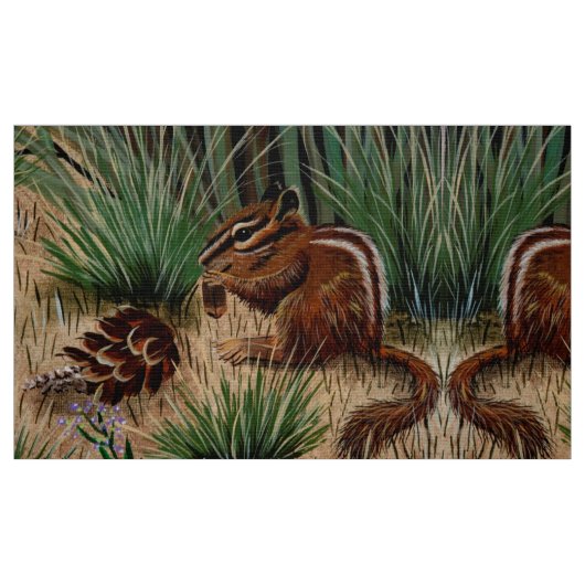 Chipmunk Pine Cone Fabric Stoff (Fat Quarter (45,7 x 55,9 cm))