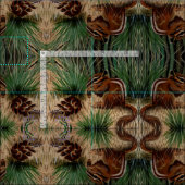 Chipmunk Pine Cone Fabric Stoff (Kachel)