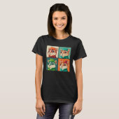 Chipmunk-Pop-Illustration - Farbige Tierfrauen 4 T-Shirt (Vorne ganz)