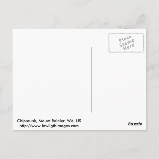 Chipmunk Postkarte (Rückseite)