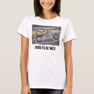 Chipmunk-Radfahrer, der ein Motorrad reitet T-Shirt
